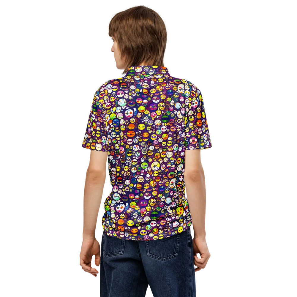 Mosaic Moods on Men's Slim Fit Polo Shirt — Back