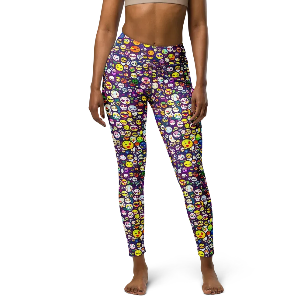 Mosaic Moods on Yoga Leggings — Front