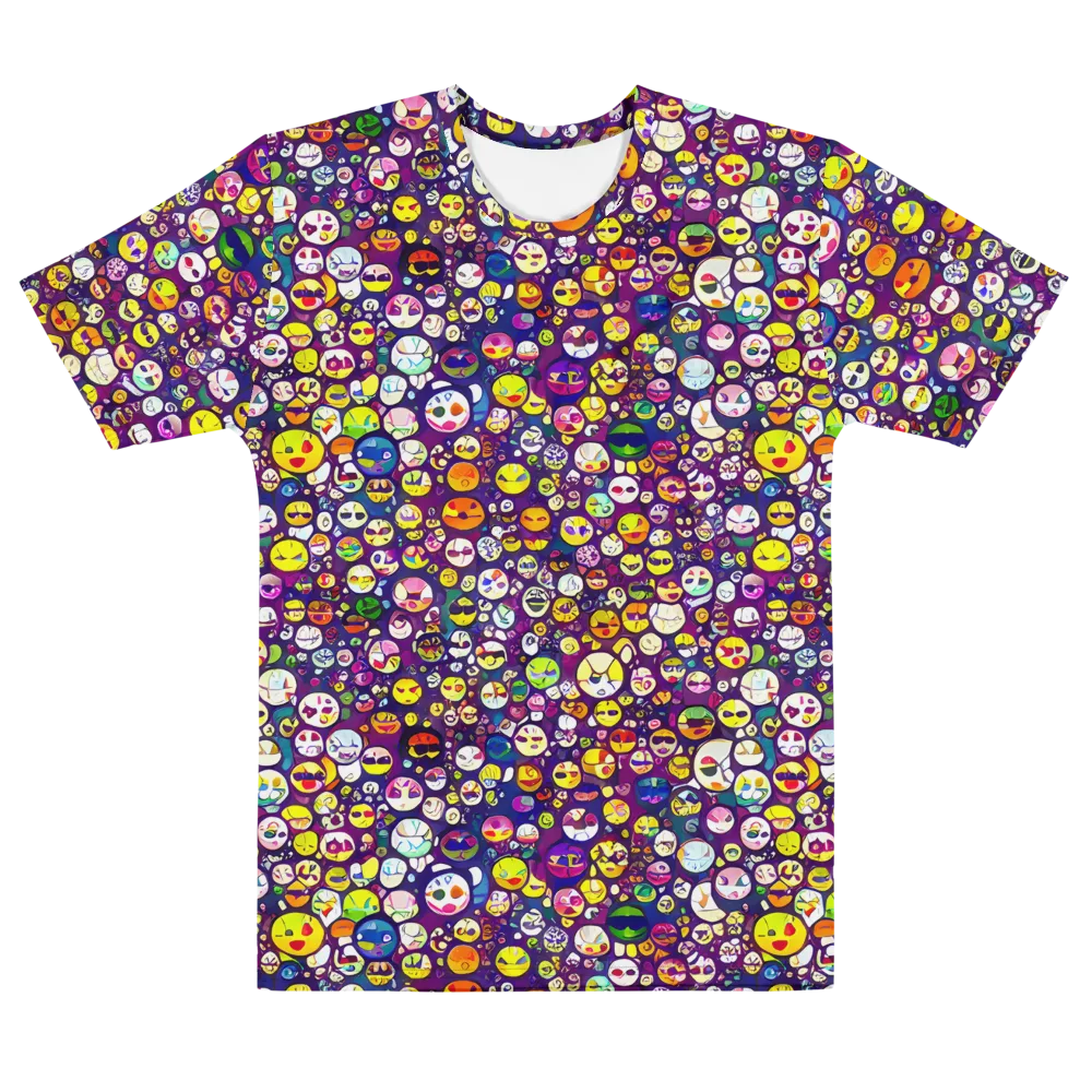 Mosaic Moods on Men's Cotton Crew Neck T-Shirt — Front
