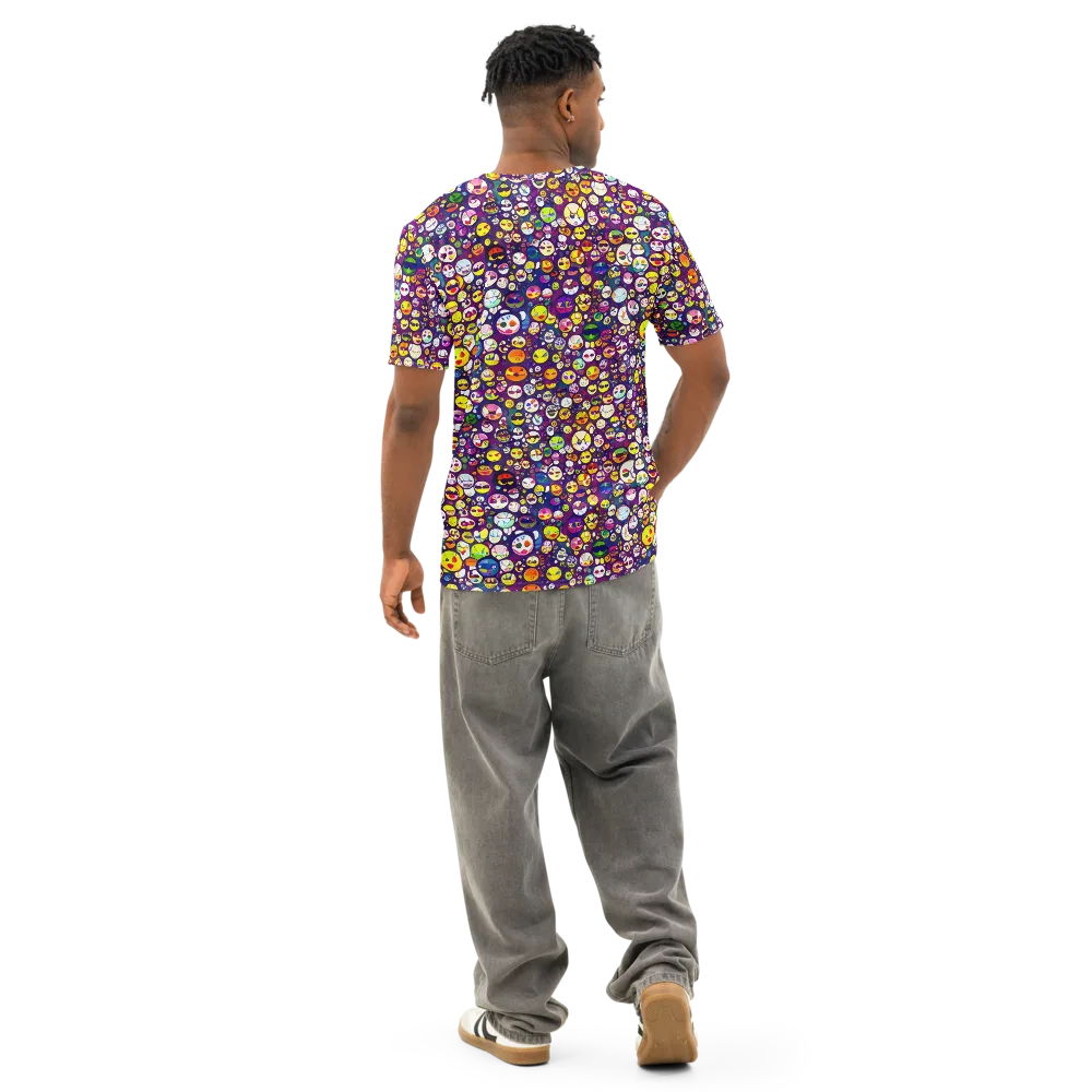 Mosaic Moods on Men's Cotton Crew Neck T-Shirt — Back