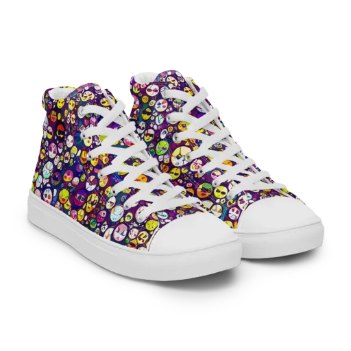Mosaic Moods on a Men's High Top Canvas Shoes