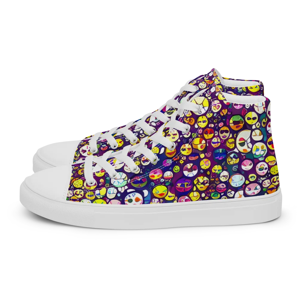 Mosaic Moods on Men's High Top Canvas Shoes — Left
