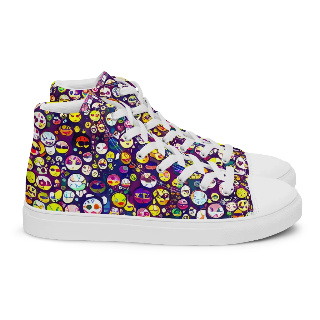 Mosaic Moods on Women's High Top Canvas Shoes — Right