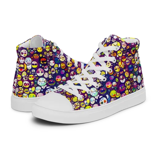 Mosaic Moods on a Women's High Top Canvas Shoes