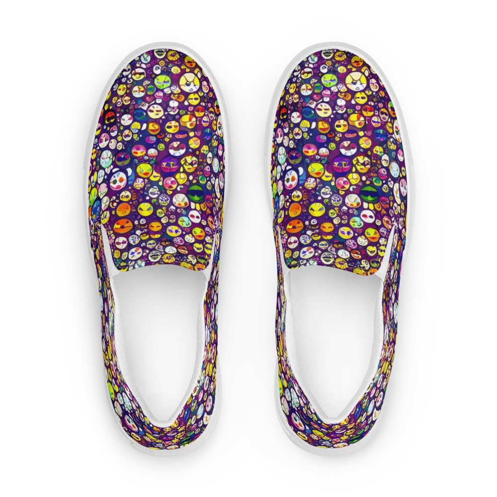 Mosaic Moods on Men's Slip-On Canvas Shoes — Front