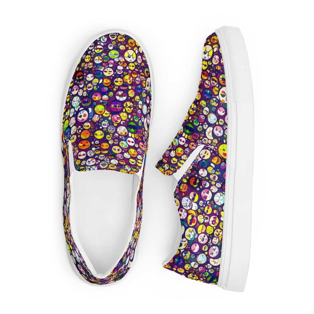 Mosaic Moods on Men's Slip-On Canvas Shoes — Front