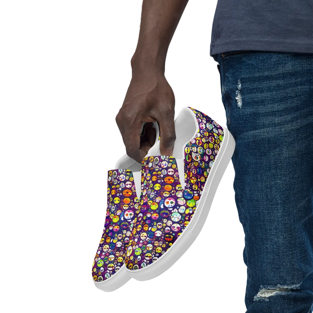 Mosaic Moods on Men's Slip-On Canvas Shoes — Left Front