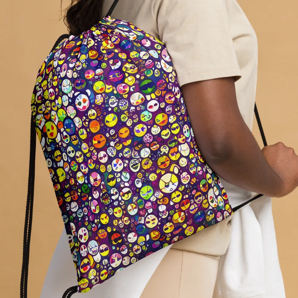 Mosaic Moods on Drawstring Bag — Front