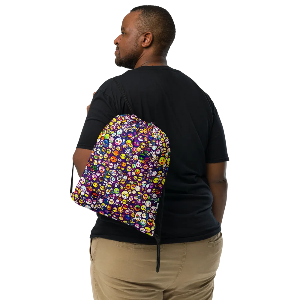 Mosaic Moods on Drawstring Bag — Front