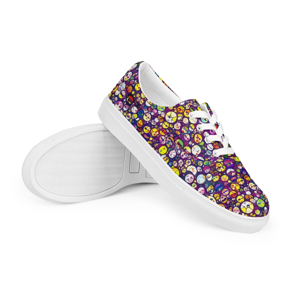 Mosaic Moods on Men's Lace-Up Canvas Shoes — Right Front