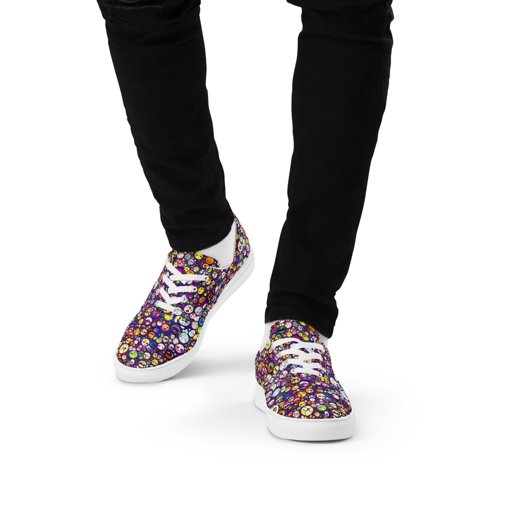 Mosaic Moods on Men's Lace-Up Canvas Shoes — Front