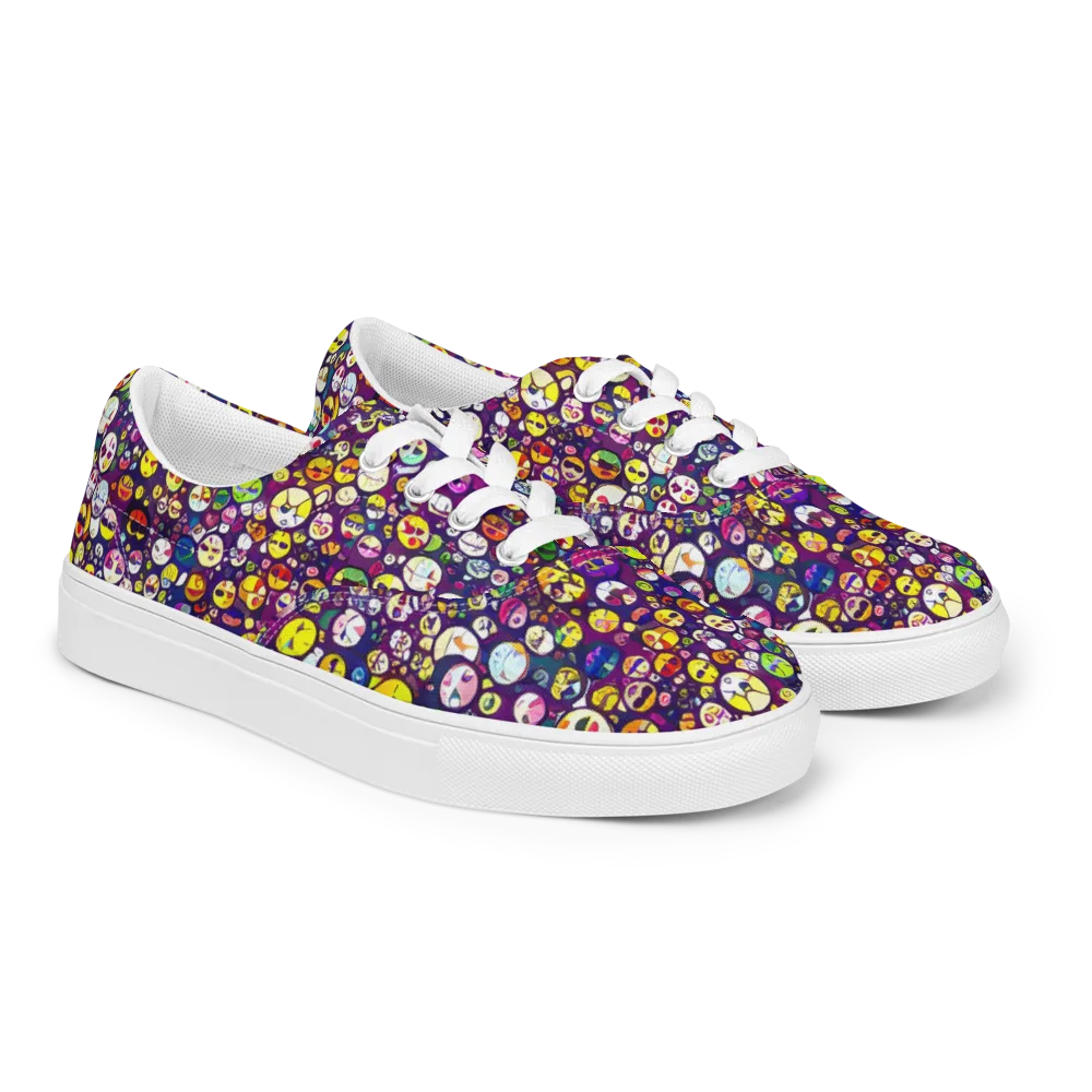 Mosaic Moods on Men's Lace-Up Canvas Shoes — Right Front