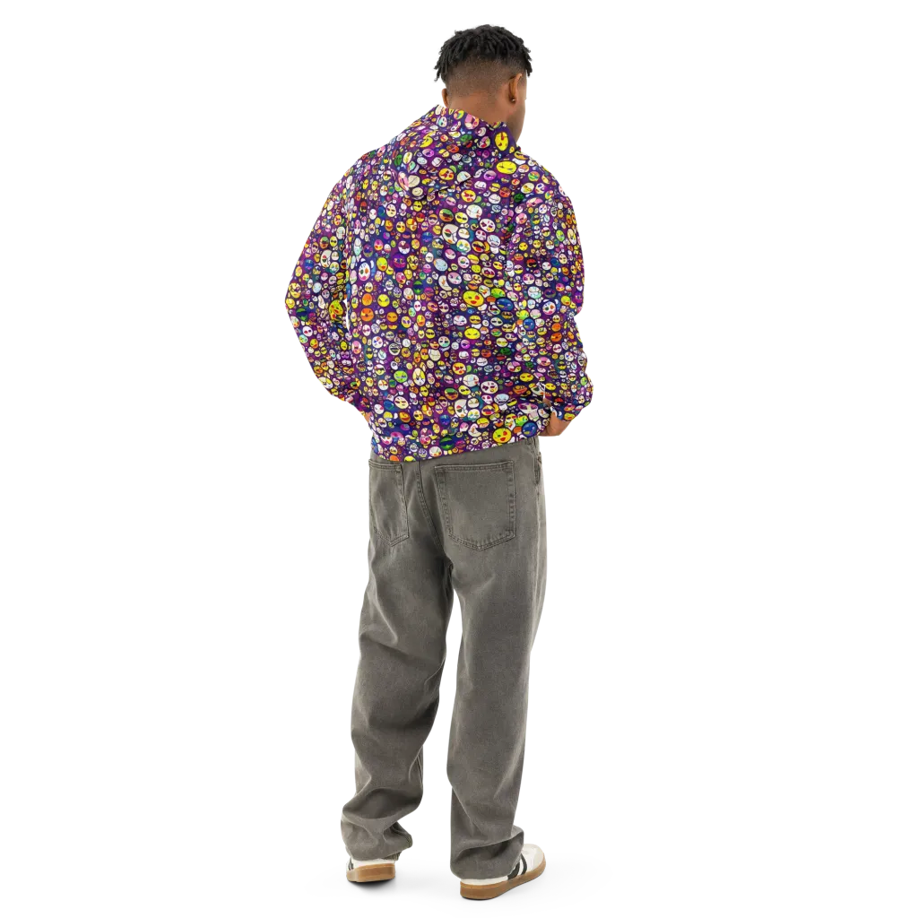 Mosaic Moods on Cotton Hoodie — Back