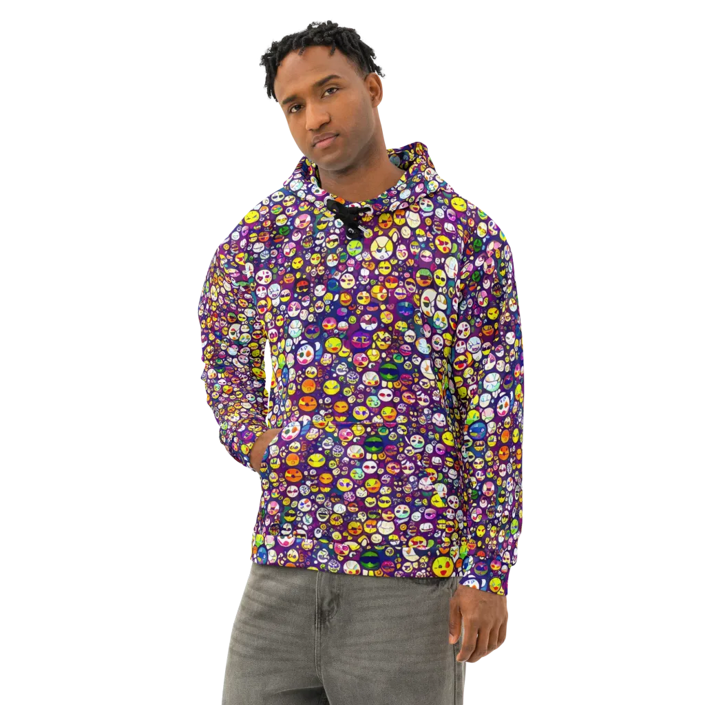 Mosaic Moods on Cotton Hoodie — Left Front
