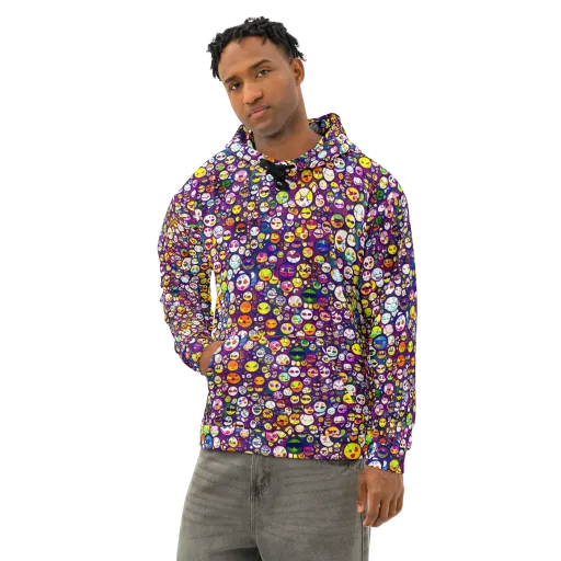 Mosaic Moods on a Cotton Hoodie