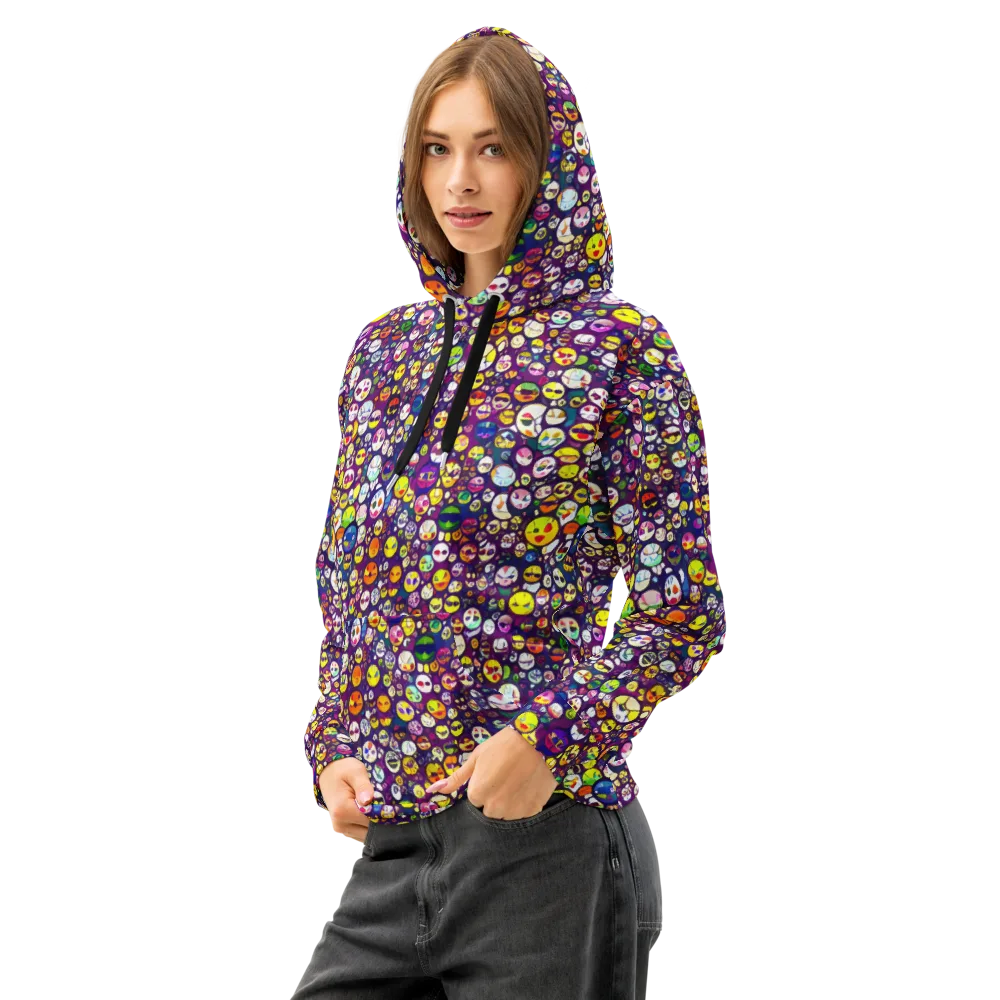 Mosaic Moods on Cotton Hoodie — Left Front