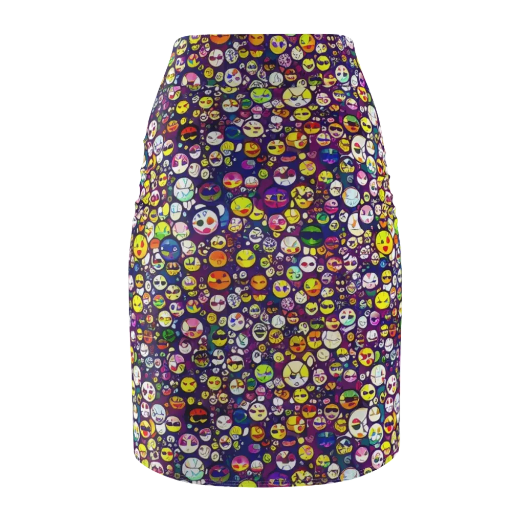 Mosaic Moods on Pencil Skirt — Back