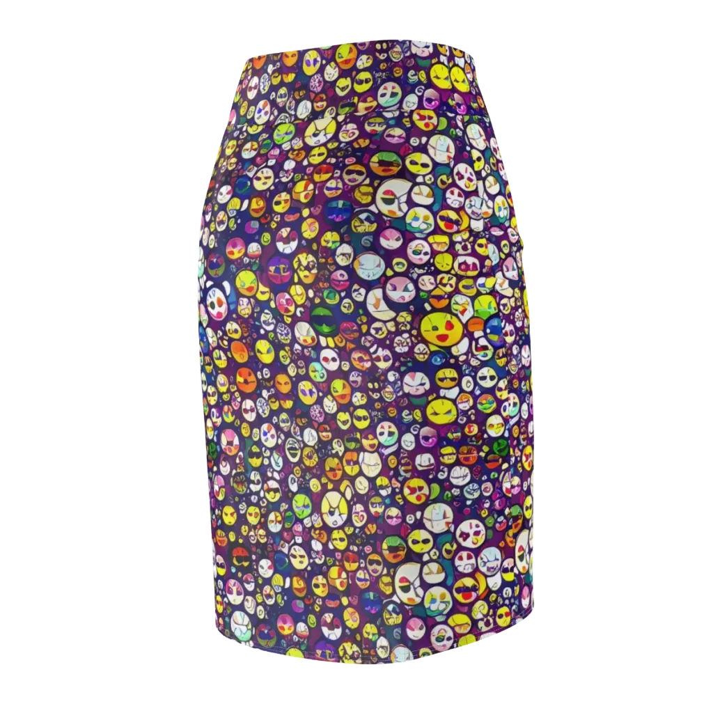 Mosaic Moods on Pencil Skirt — Back Side