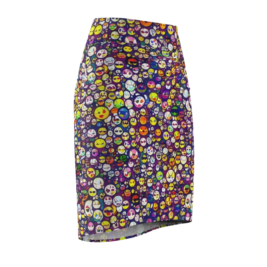 Mosaic Moods on Pencil Skirt — Front Side