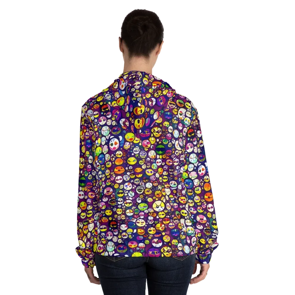 Mosaic Moods on Women's Full-Zip Hoodie — Back On Person