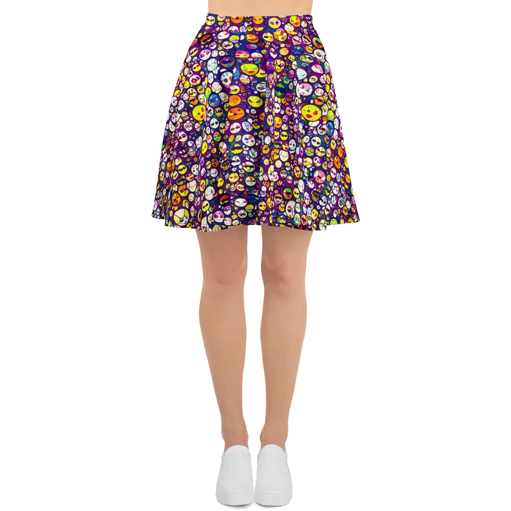 Mosaic Moods on Skater Skirt — Front