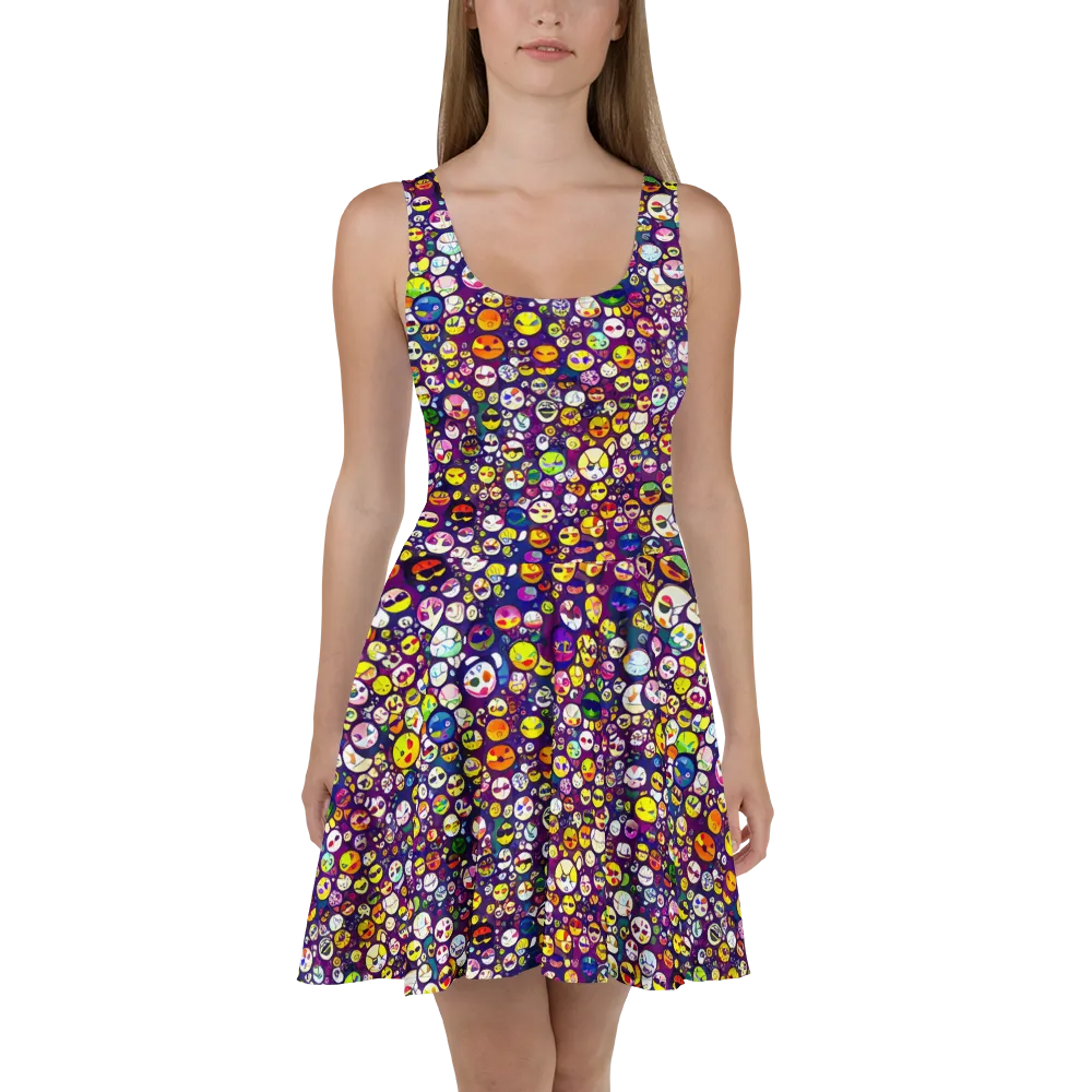 Mosaic Moods on Skater Dress — Front