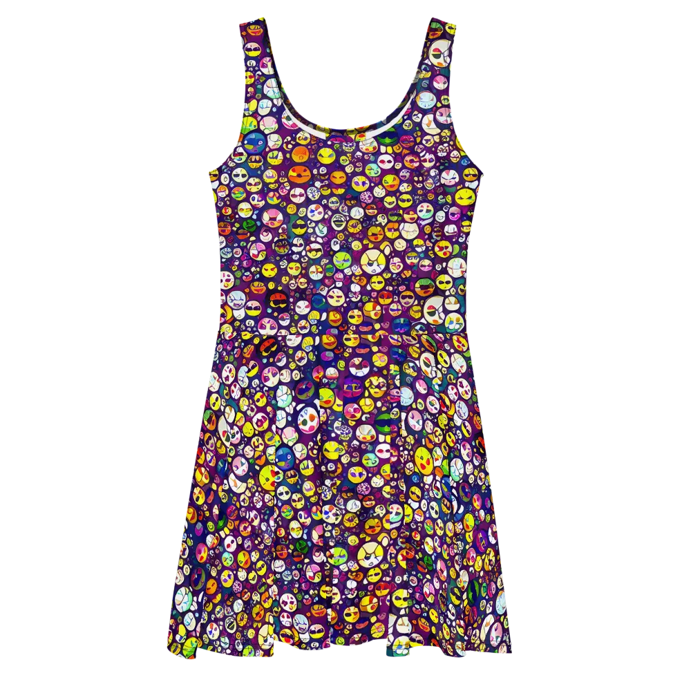 Mosaic Moods on Skater Dress — Front