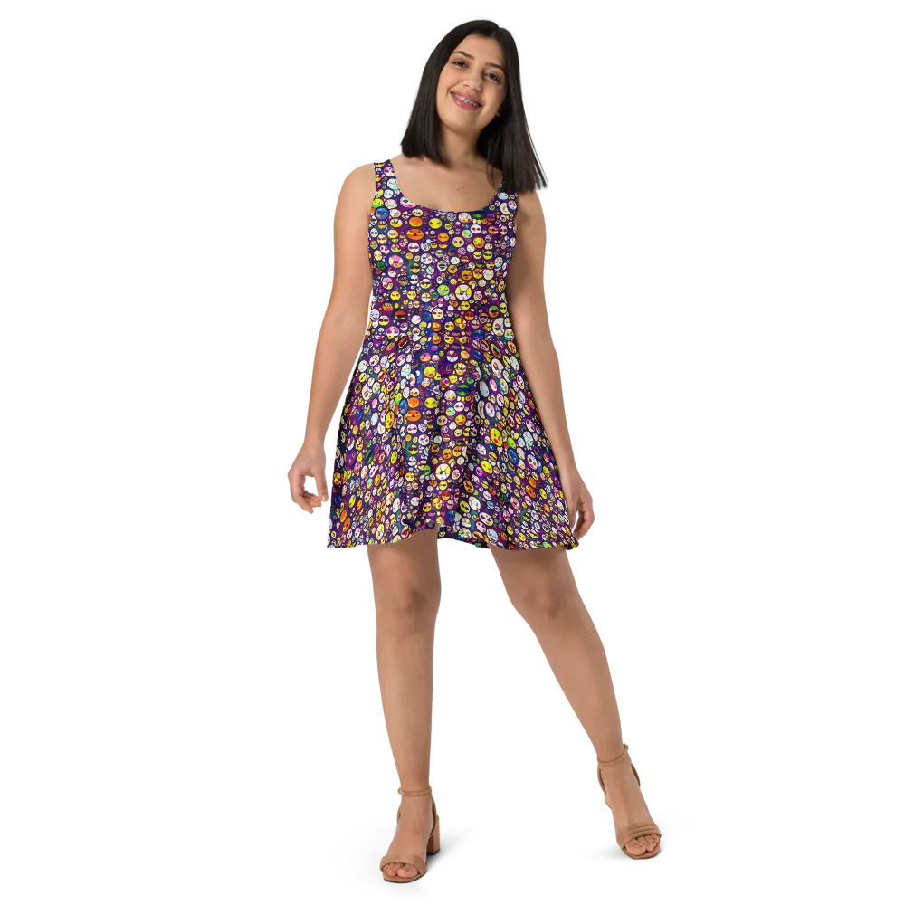 Mosaic Moods on Skater Dress — Front