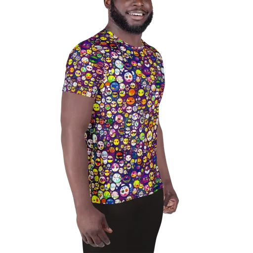 Mosaic Moods on a Men's Athletic T-Shirt