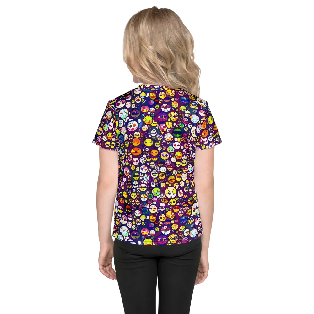 Mosaic Moods on Kids Crew Neck T-Shirt — Back