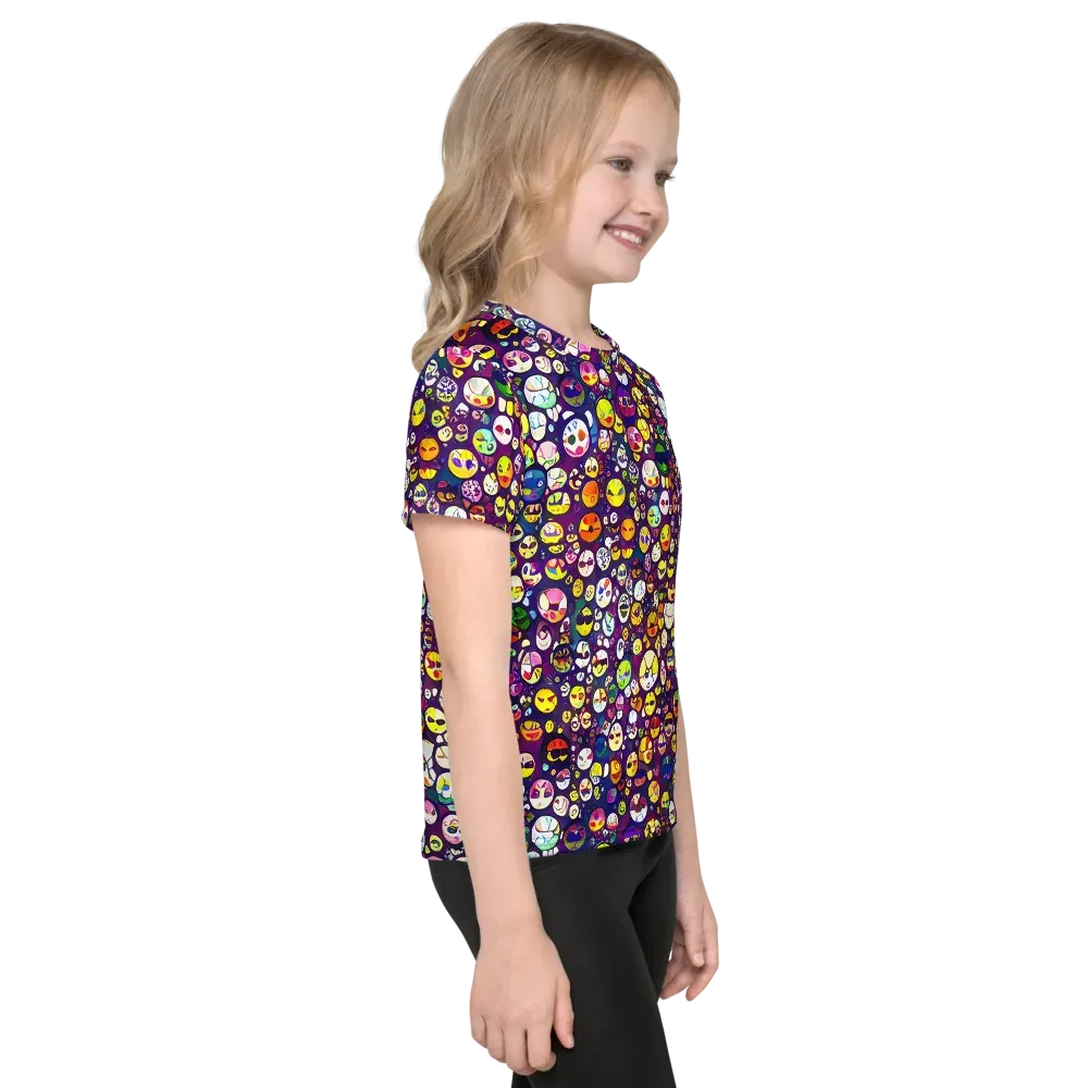 Mosaic Moods on Kids Crew Neck T-Shirt — Right