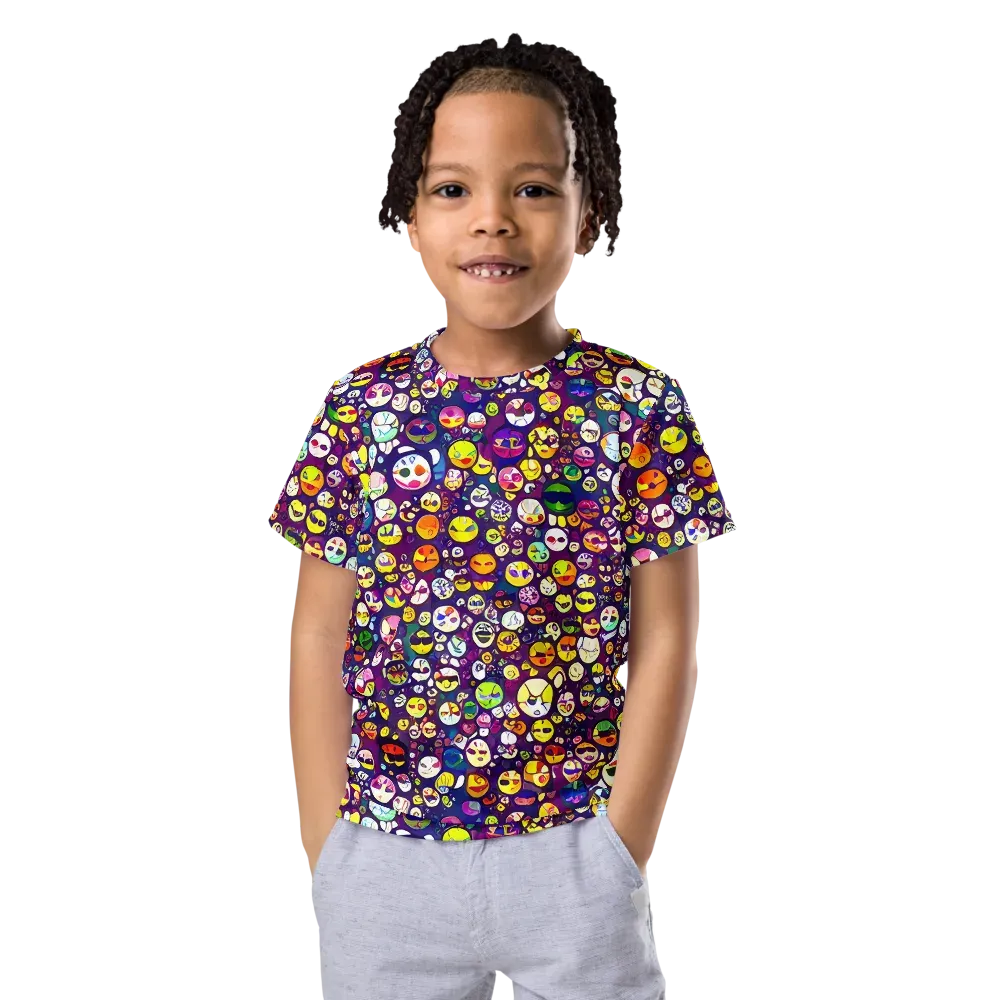Mosaic Moods on Kids Crew Neck T-Shirt — Front