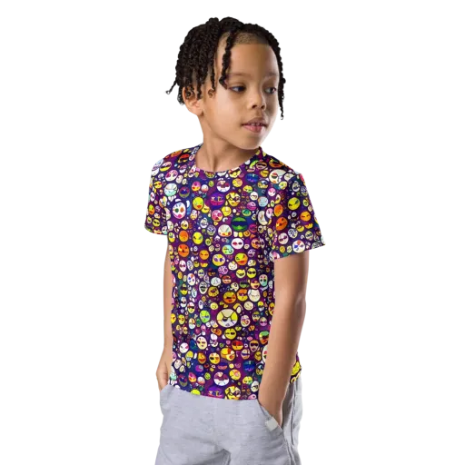 Mosaic Moods on a Kids Crew Neck T-Shirt
