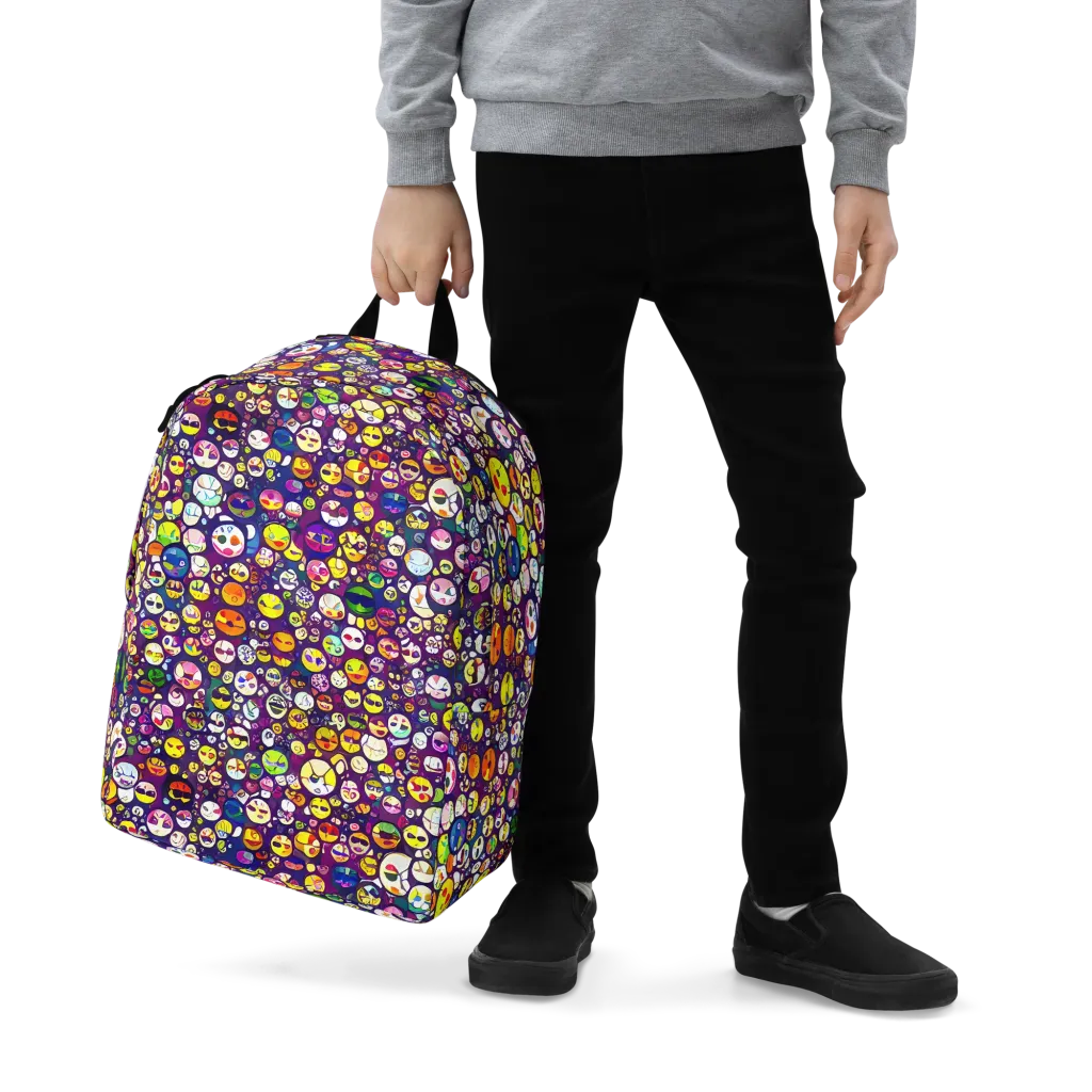 Mosaic Moods on Minimalist Backpack — Zoomed-in