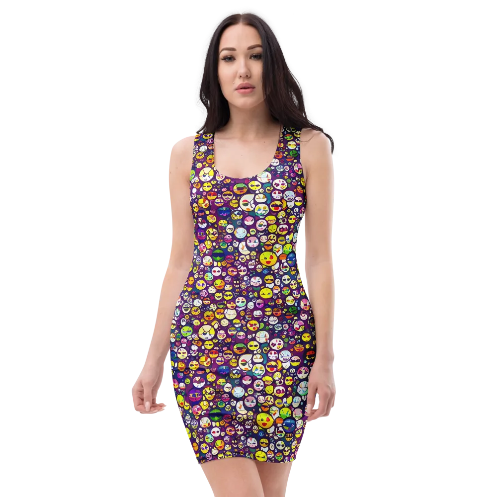 Mosaic Moods on Bodycon Dress — Front