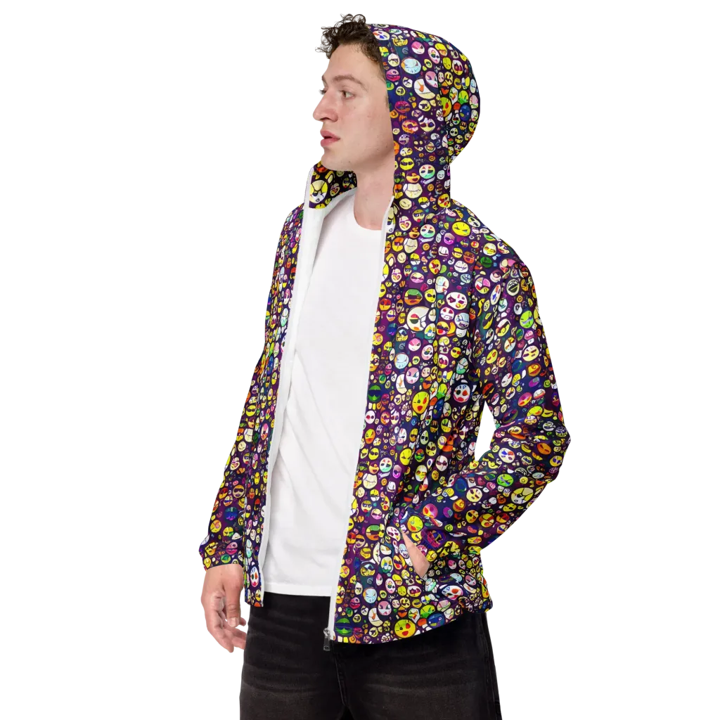 Mosaic Moods on Men's Windbreaker — Left Front