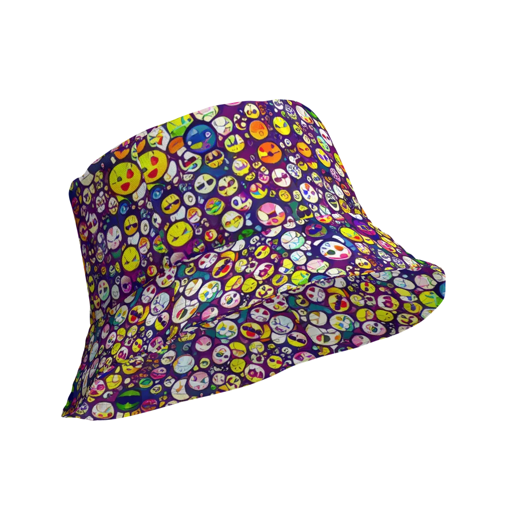 Mosaic Moods on Reversible Bucket Hat — Product details Outside
