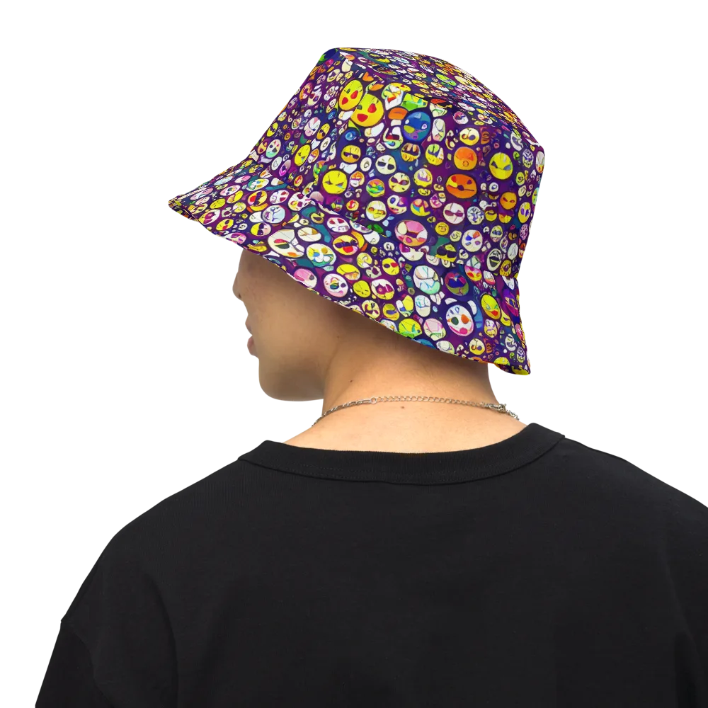 Mosaic Moods on Reversible Bucket Hat — Back Inside