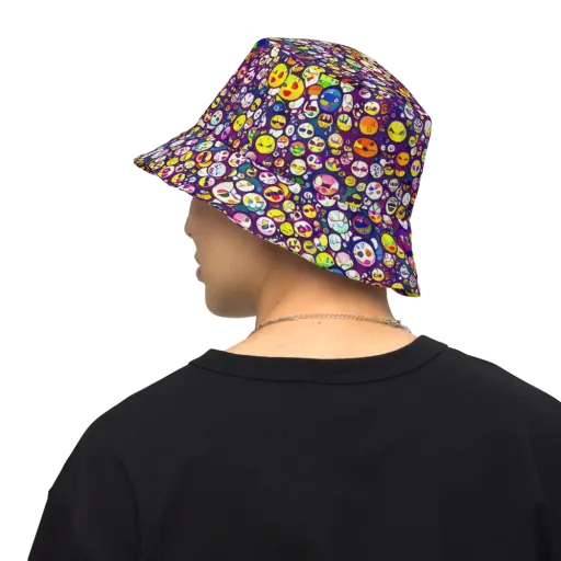 Mosaic Moods on a Reversible Bucket Hat