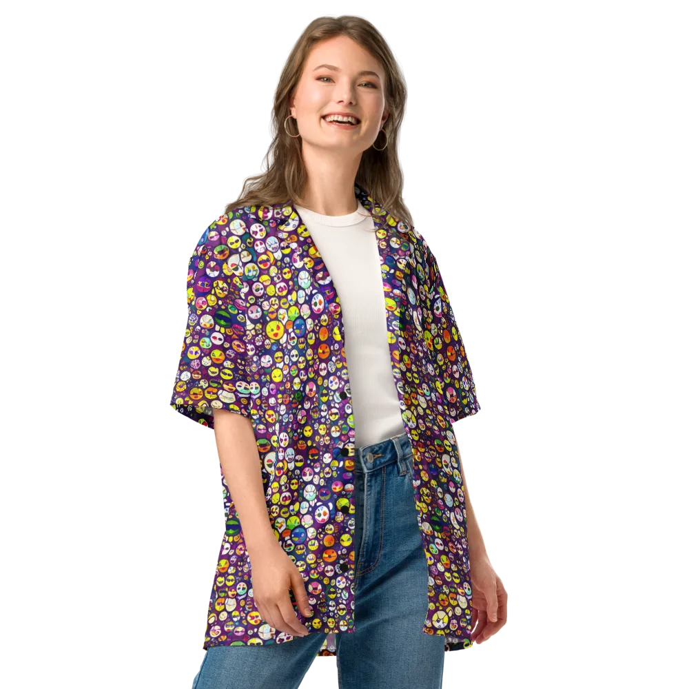 Mosaic Moods on Button Shirt — Front