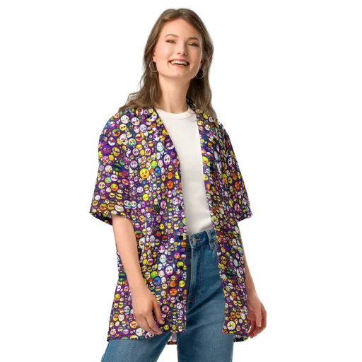 Mosaic Moods on a Button Shirt