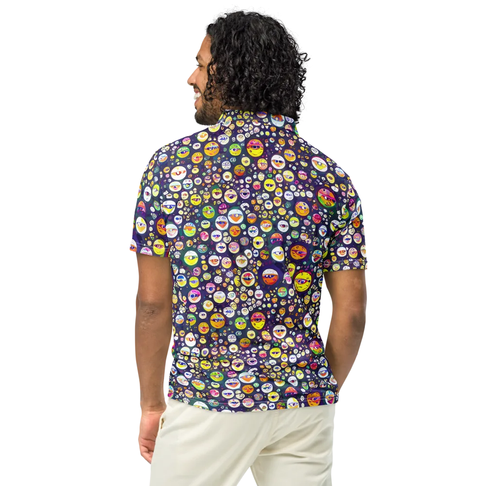 Whimsical Eyescape on Men's Slim Fit Polo Shirt — Back