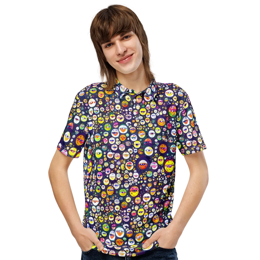 Whimsical Eyescape on Men's Slim Fit Polo Shirt — Front