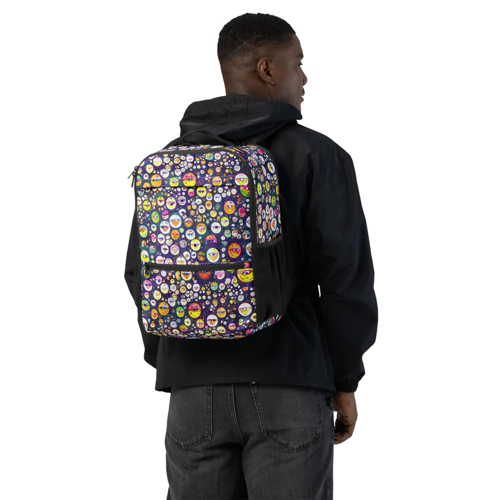 Whimsical Eyescape on Utility Backpack — Back