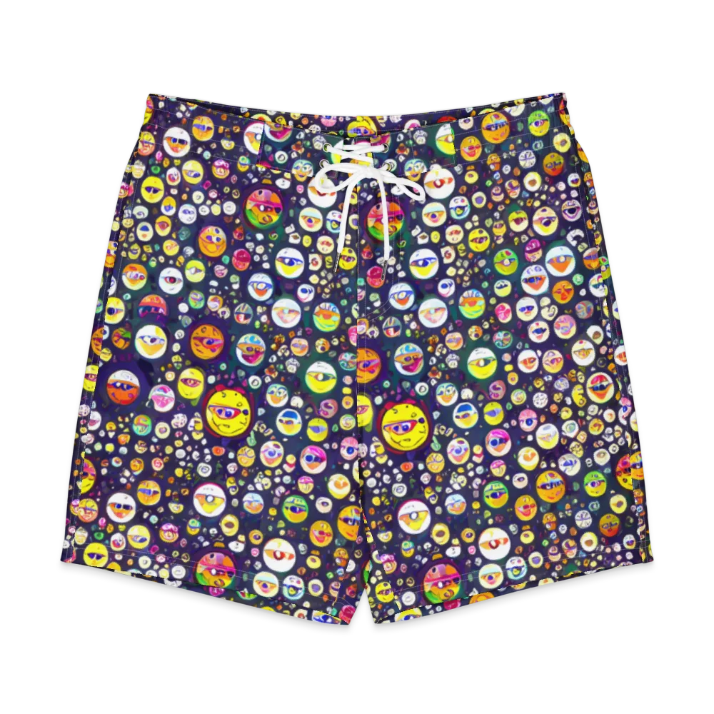 Whimsical Eyescape on Men's Board Shorts — Front