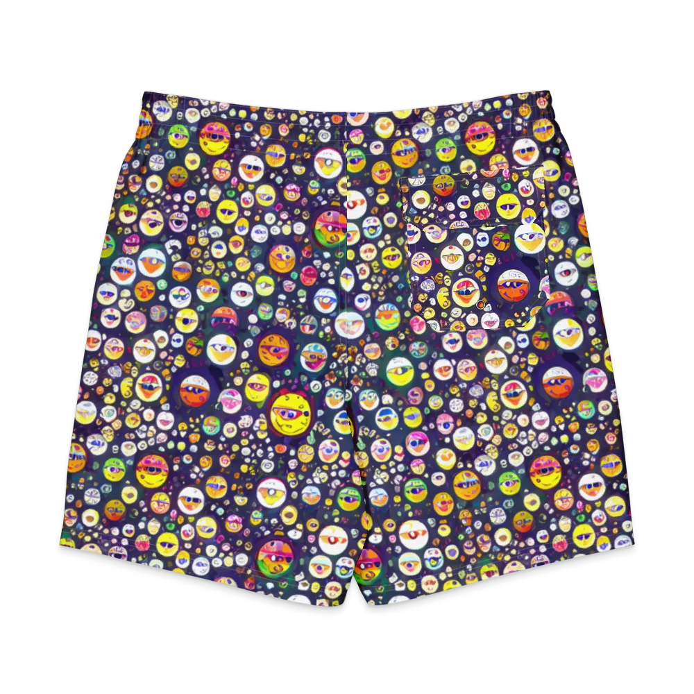 Whimsical Eyescape on Men's Board Shorts — Back