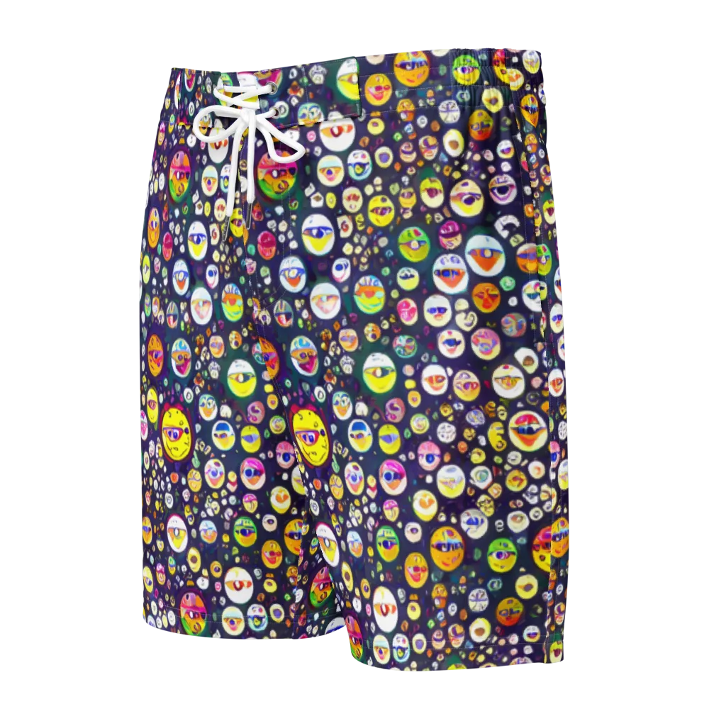 Whimsical Eyescape on Men's Board Shorts — Front