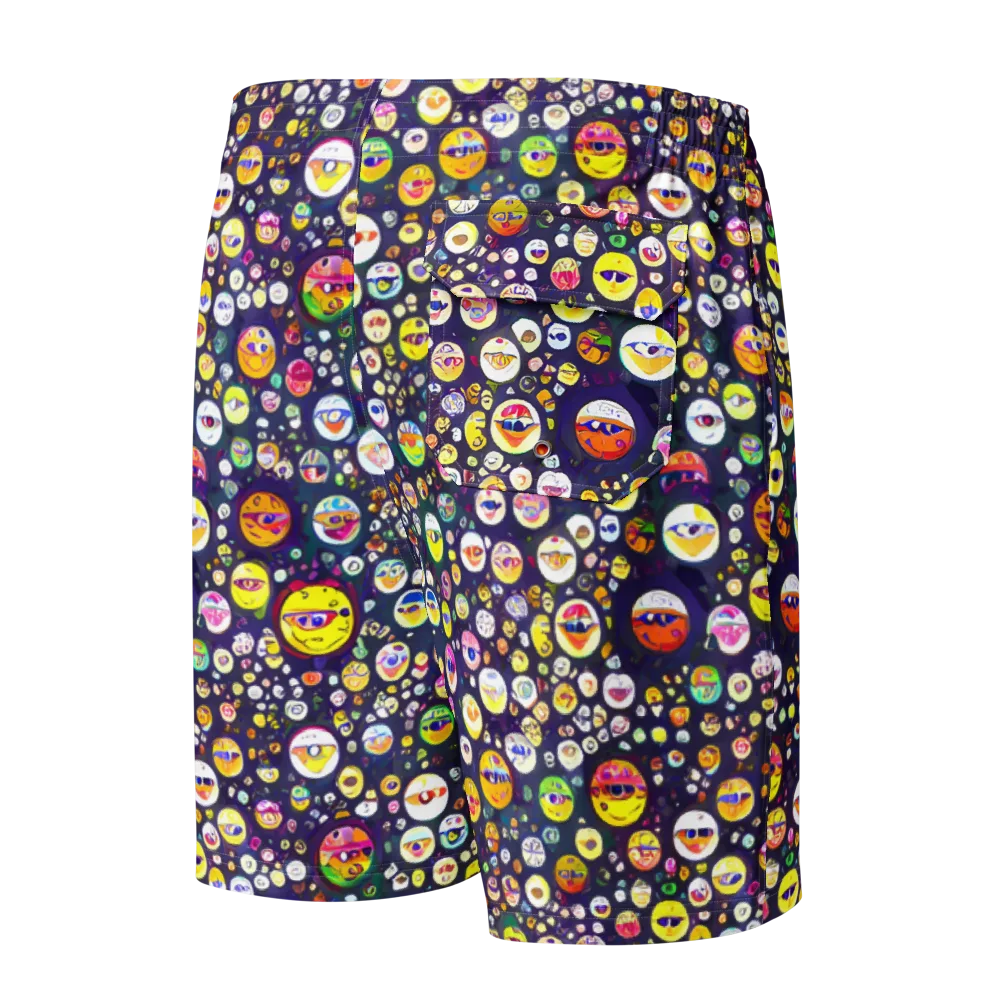 Whimsical Eyescape on Men's Board Shorts — Back