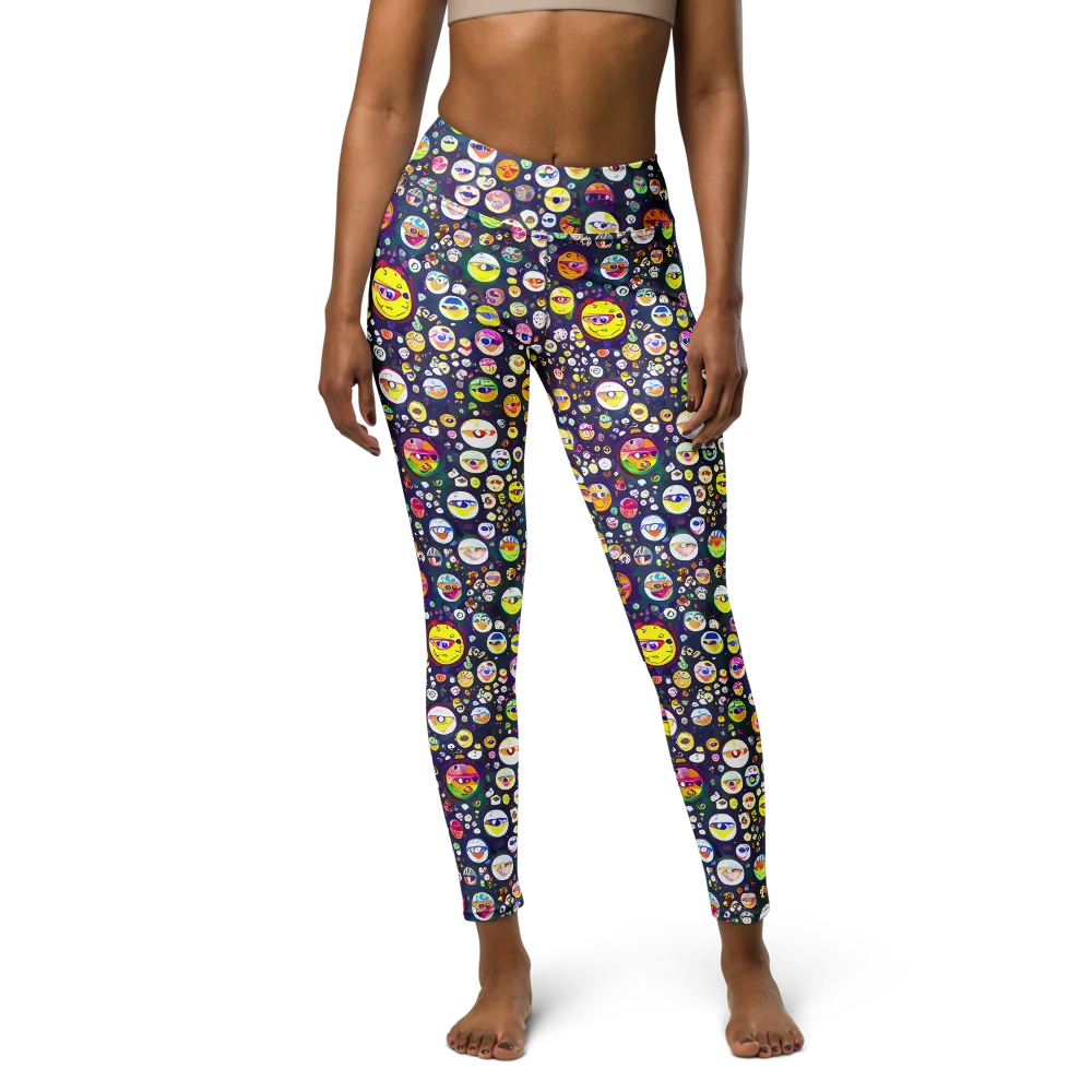 Whimsical Eyescape on Yoga Leggings — Front