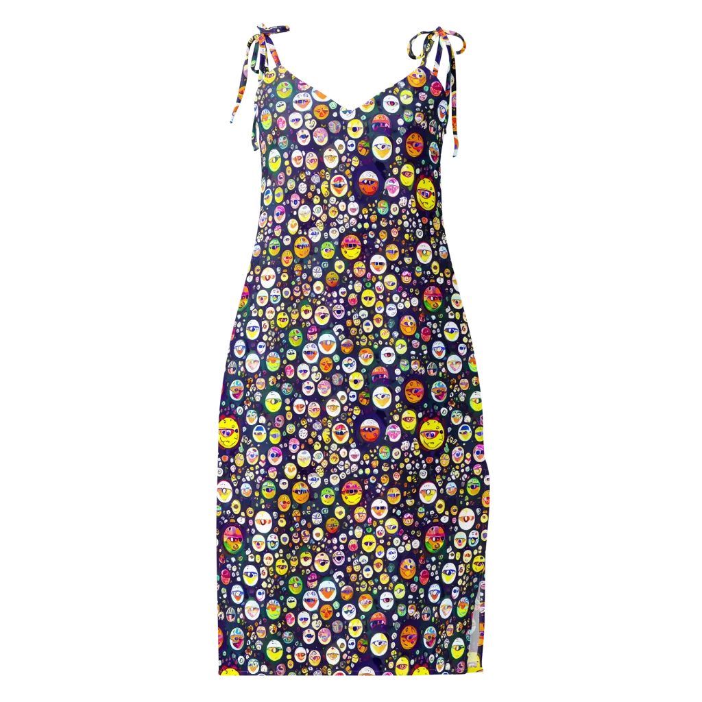 Whimsical Eyescape on Slip Dress — Front